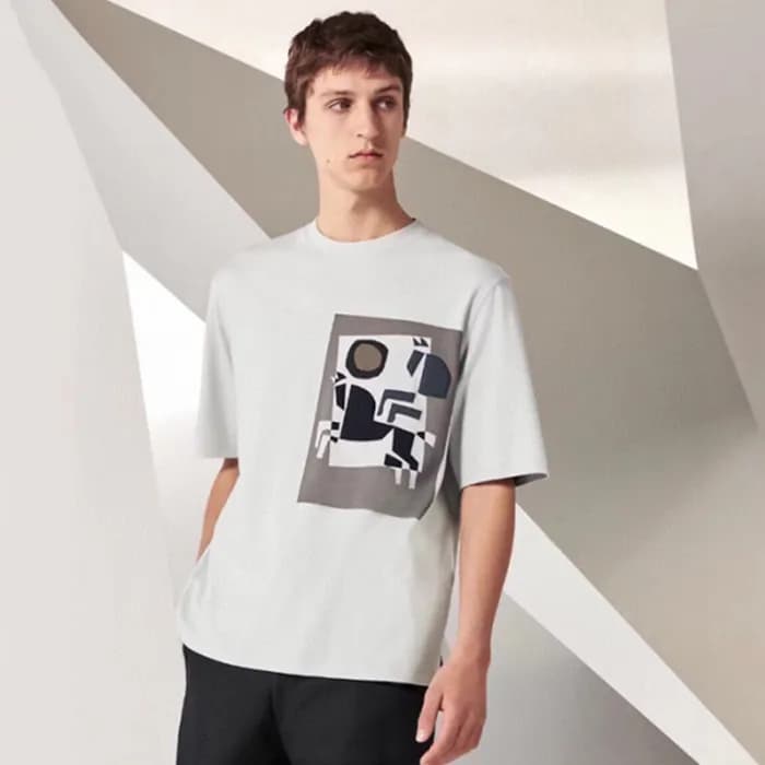 에르메스 남성 화이트 반팔티 - Hermes Mens White Tshirts - he17… - 1