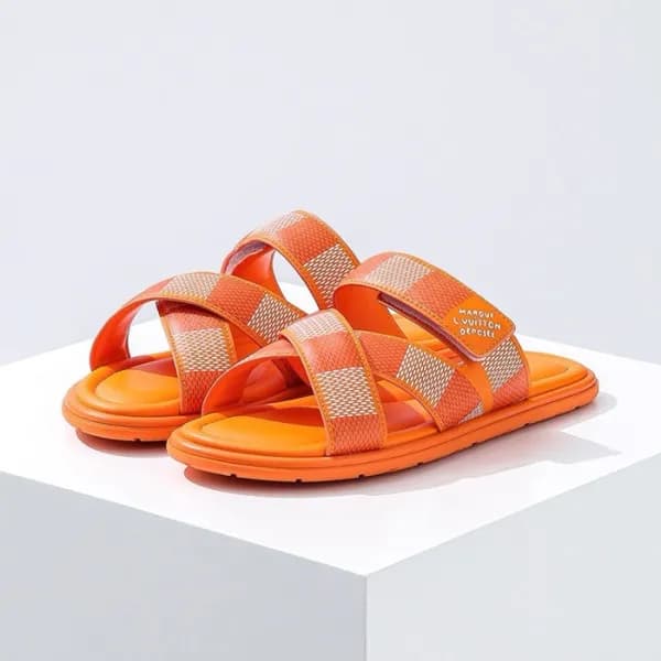 루이비통 남성 오렌지 슬리퍼 - Louis vuitton Mens Orange Slippe… - 1