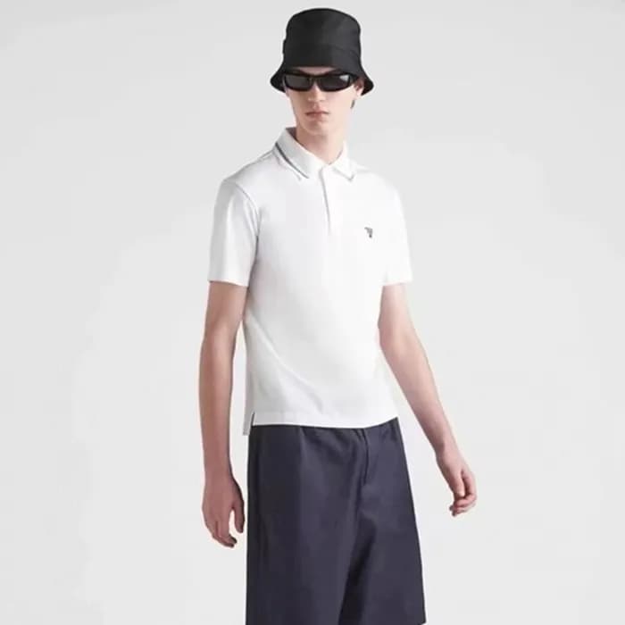 프라다 남성 화이트 폴로 반팔티 - Prada Mens White Tshirts - prc… - 1