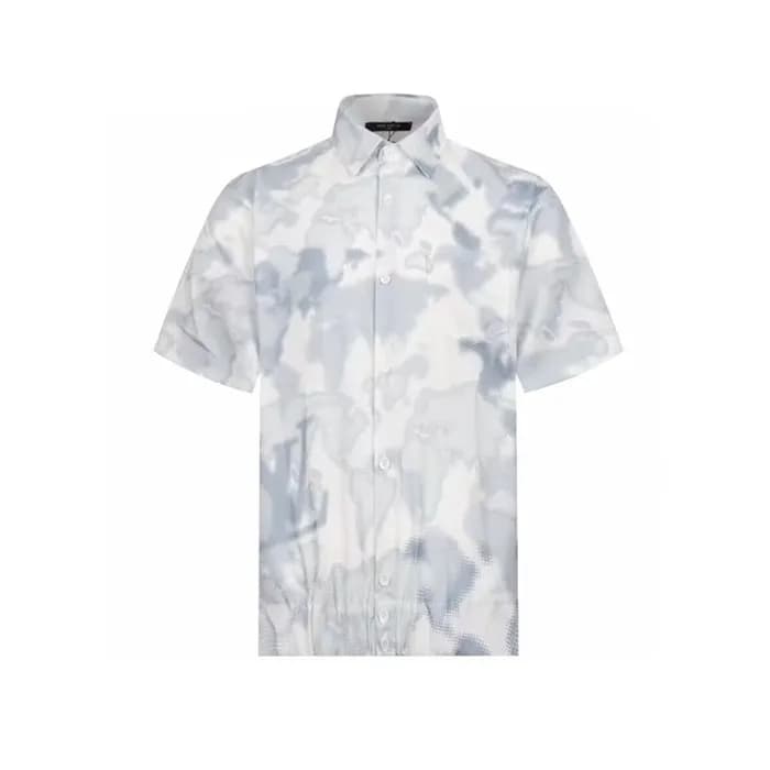 루이비통 남성 블루 반팔 셔츠 - Louis vuitton Mens Blue Shirts … - 1