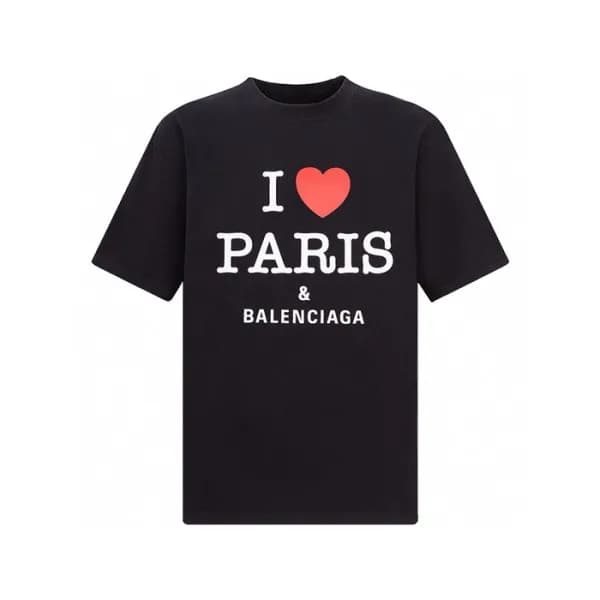 발렌시아가 남성 블랙 반팔 티셔츠 - Balenciaga Mens Black Tshirts… - 1