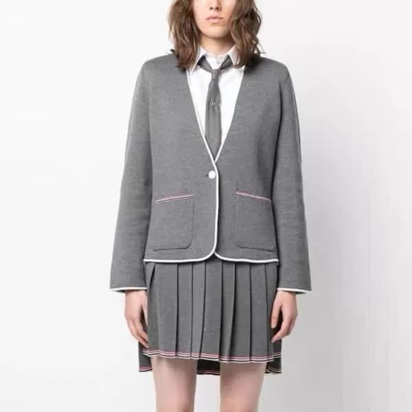 톰브라운 여성 브이넥 가디건 - Thom Browne Womens Cardigan - th… - 1