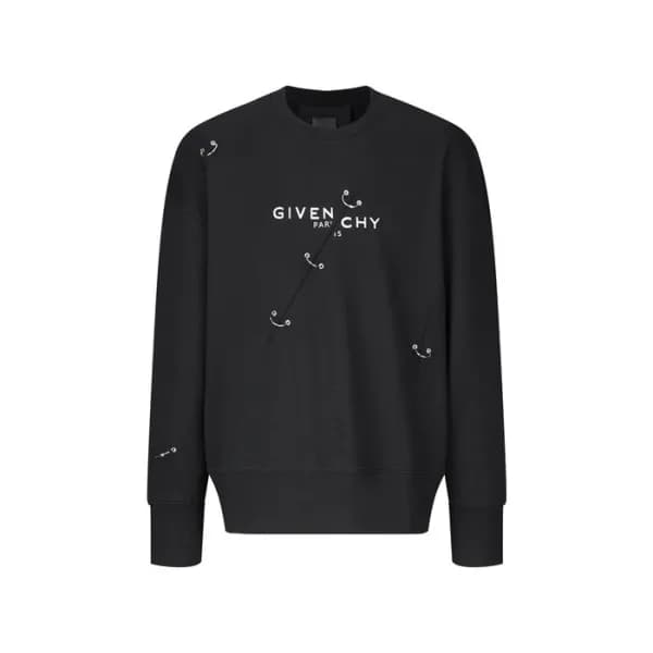 지방시 남성 블랙 맨투맨 - Givenchy Mens Black Tshirts - gic1… - 1