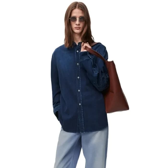 로에베 남성 블루 셔츠 - Loewe Mens Blue Shirts - loc2135x - 1