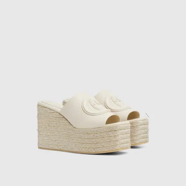 구찌 여성 GG 웨지힐 뮬 - Gucci Womens GG Wedge Heel Mules … - 1