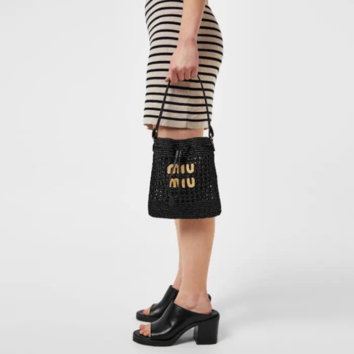 미우미우 여성 라피아 미니 토트 백 - MiuMiu Womens Rapia Tote Bag… - 1