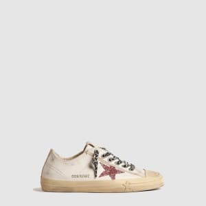 골든구스 여성 핑크 글리터 스타 메탈릭 레더 힐탭 브이스타 - Golden Goose Wo…