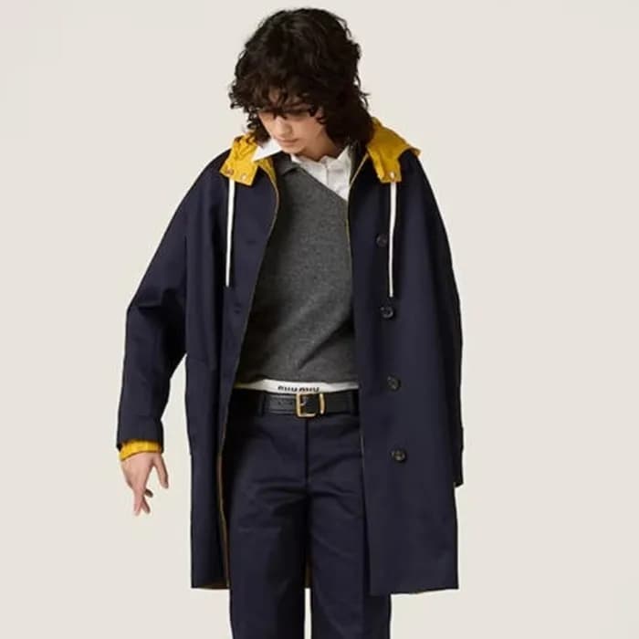 미우미우 여성 테크니컬 퐁제 코트 - Miumiu Womens Technical Ponge… - 1