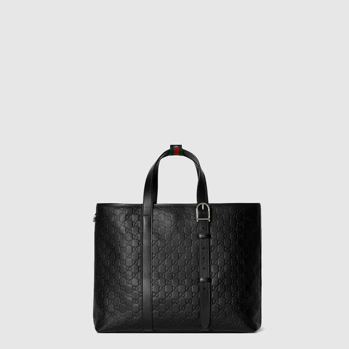 구찌 남성 GG 엠블럼 라지 토트백 - Gucci Mens GG Emblem Large T… - 1