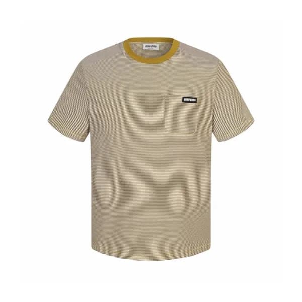 미우미우 남성 라운드 반팔 티셔츠 - Miumiu Mens Round Tshirt - mi… - 1