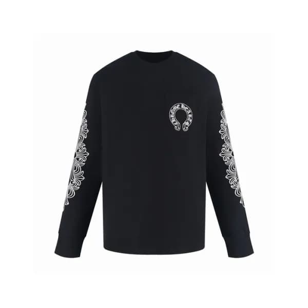 크롬하츠 남성 라운드 긴팔티 - Chrome Hearts Mens Round Tshirt … - 1