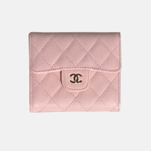 Chanel 2018 Classic Cavier Gold Logo Small Wallet … - 1