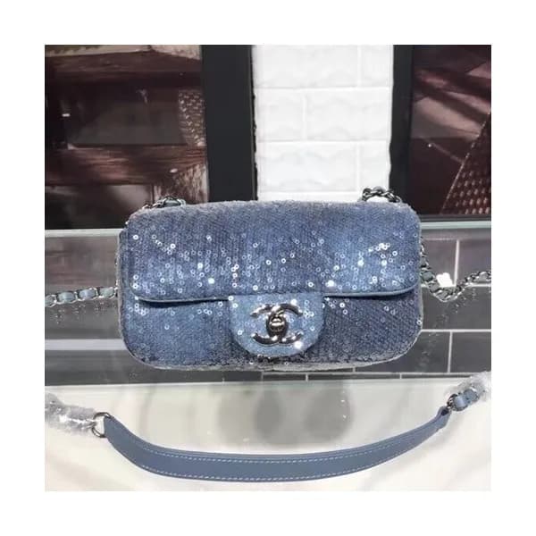 Chanel Women Bling Bling Leather Chain Shoulder Ba… - 1