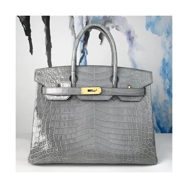 Hermes Birkin Crocodile Leather Tote Shoulder Bag … - 1