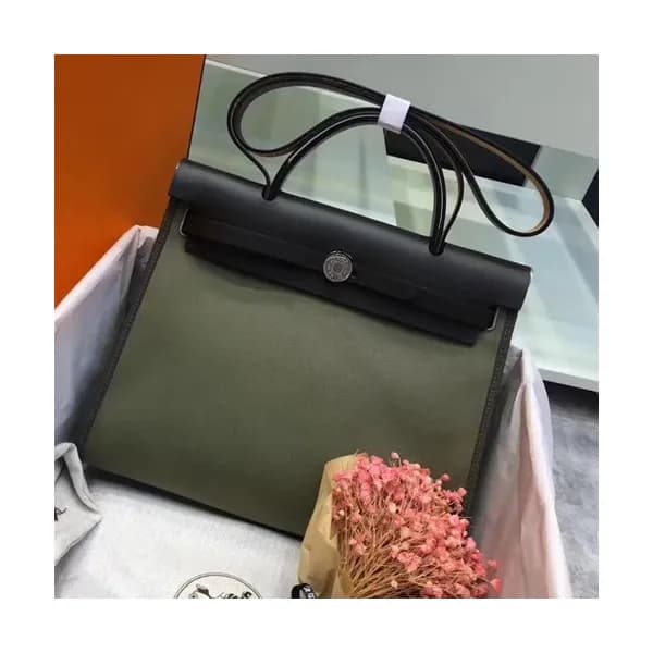 Hermes Herbag Canvas Tote Shoulder Bag ,31cm - 에르메… - 1