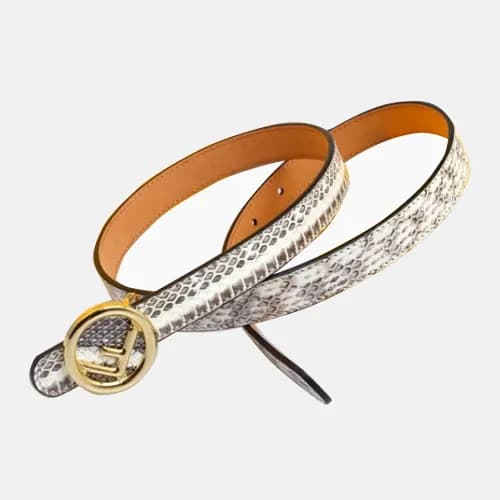 [매장판] Fendi 2019 Ladies F Buckle Leather Bellt - 펜… - 1