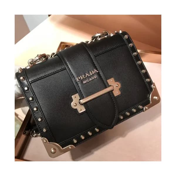 Prada Cahier Leather Shoulder Bag,20cm - 프라다 카이에 레… - 1