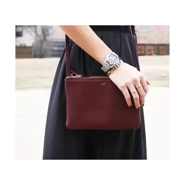 Celine Leather Trio Shoulder Bag,22/25CM - 셀린느 레더 … - 1
