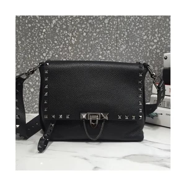 Valentino 2019 Leather Rockstud Shoudler Bag,23CM … - 1
