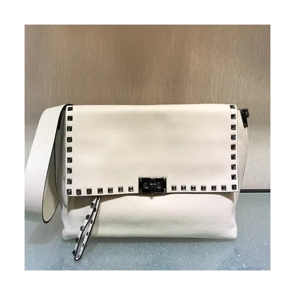 Valentino 2019 Leather Rockstud Shoudler Bag,28CM … - 1