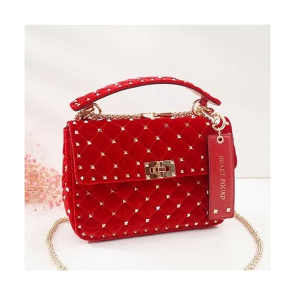 Valentino 2019 Velvet Rockstud Spike Tote Shoudler… - 1