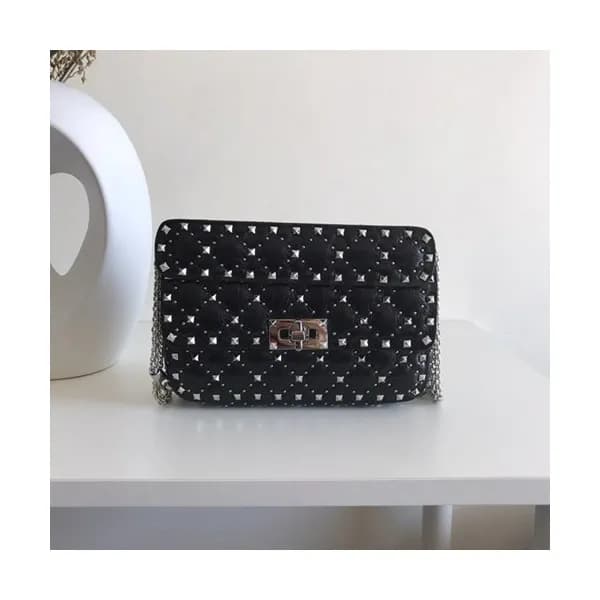Valentino 2019 Leather Rockstud Spike Small Tote S… - 1