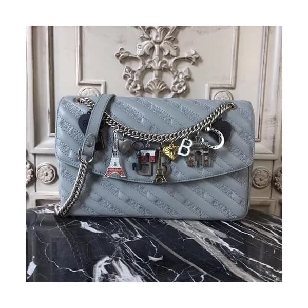 Balenciaga 2019 Lock Round Leather Chain Shoulder … - 1