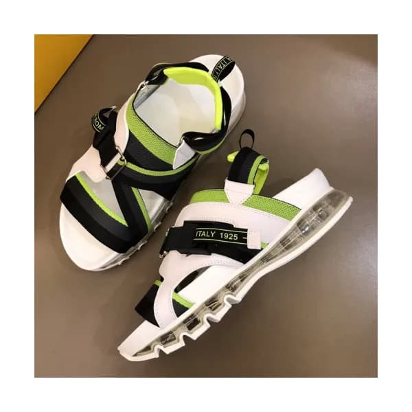 Fendi 2019 Mens Initial Logo Velcro Leather Sandal… - 1