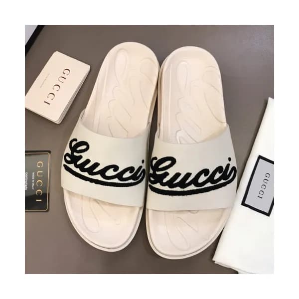 Gucci 2019 Mens Logo Leather Slipper - 구찌 남성 로고 레더… - 1