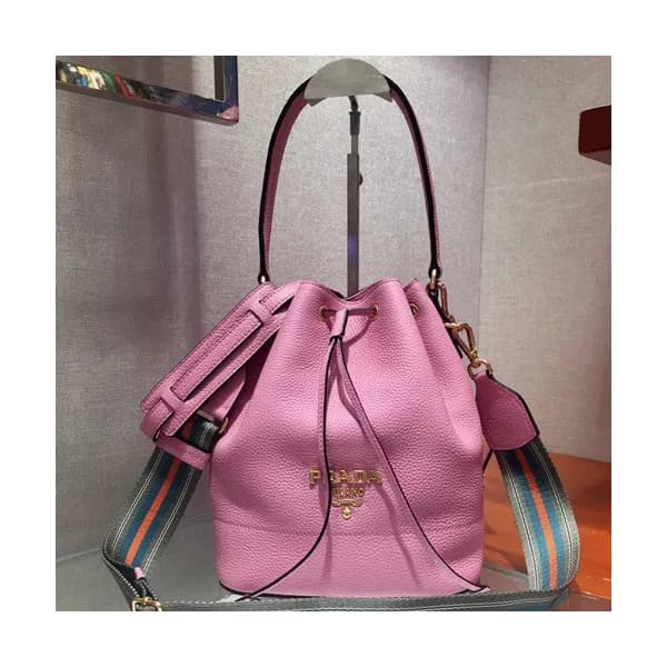 Prada 2019 Leather Bucket Tote Shoulder Bag,25cm -… - 1