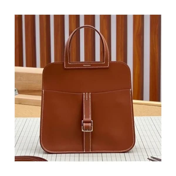 Hermes 2019 Halzan Leather Tote Shoulder Bag ,22cm… - 1