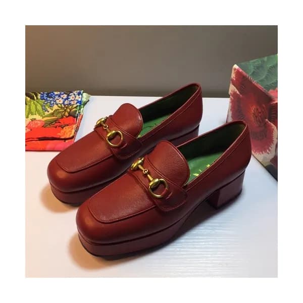 Gucci 2019 Ladies Middle-heel Leather Loafer - 구찌 … - 1