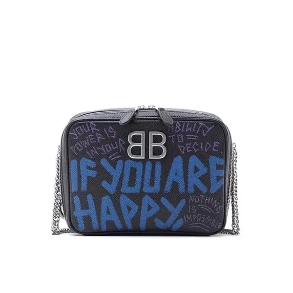 Balenciaga 2019 Balnket Leather Chain Shoulder Bag… - 1