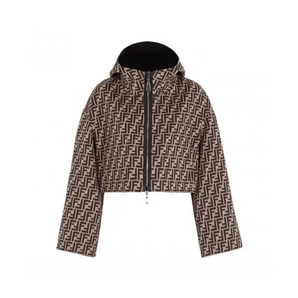Fendi 2019 Womens Casual Cashmere Leather Jacket -… - 1