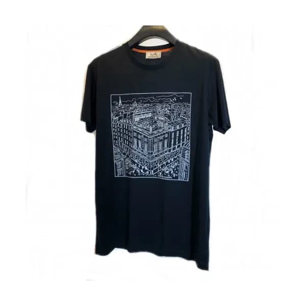 Hermes 2020 Mens Crew-neck Silket Short Sleeved Ts… - 1