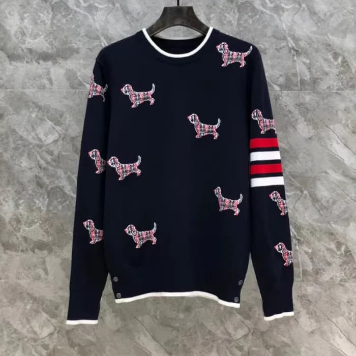 톰브라운 남성 네이비 니트 - Thom Browne Mens Navy Knits - th0… - 1