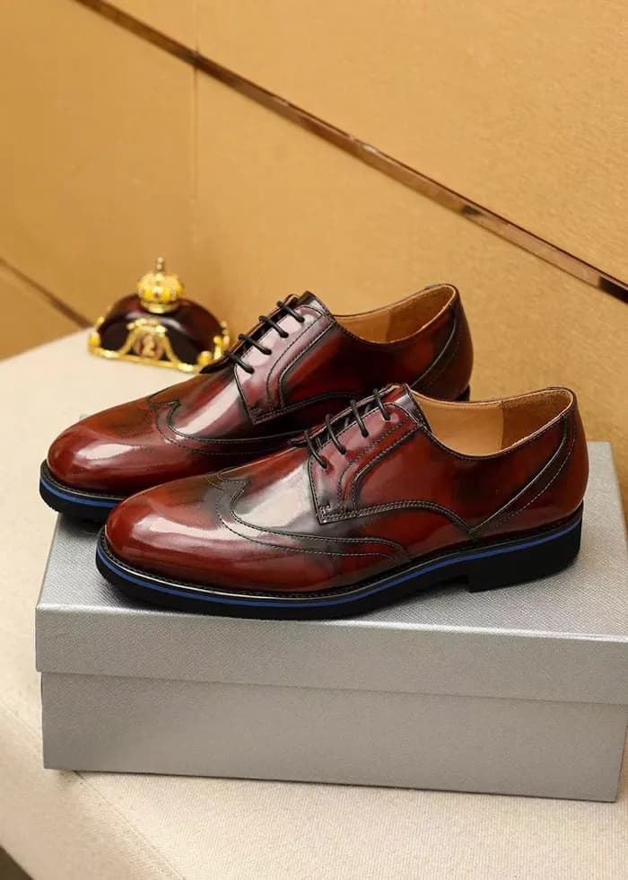 Prada Men's Leather Oxford Shoes,PRAS0817 - 프라… - 1