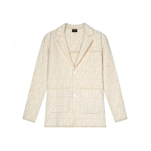 Fendi Mm/Wm Casual Logo Suit Jackets Ivory - 펜디 2… - 1