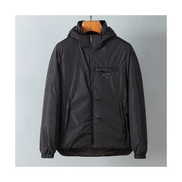 Prada Mens Logo Casual Duck Down Padding Black - … - 1