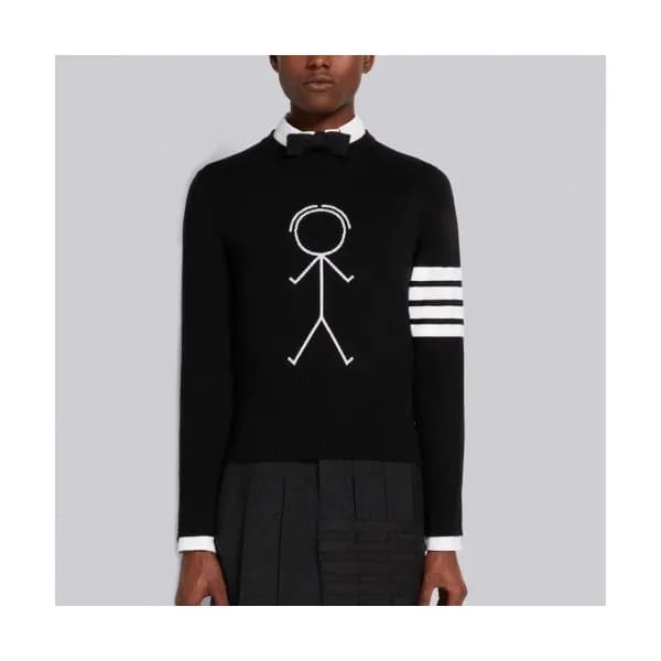 Thom Browne Mm/Wm Strap Crew-neck Wool Sweaters N… - 1