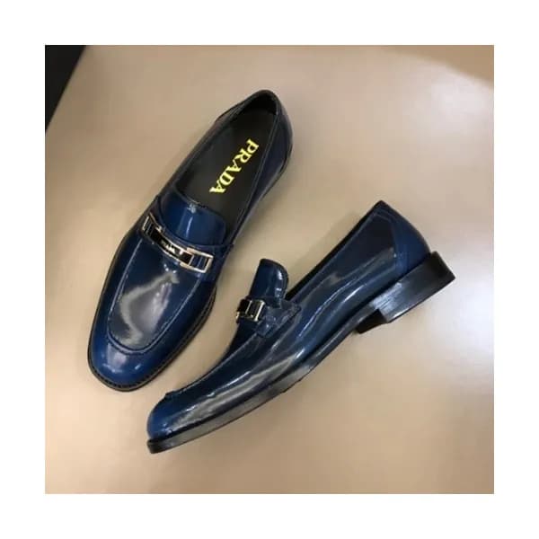 프라다 남성 레더 로퍼 Size(240 - 275) 블루 - Prada Men'… - 1