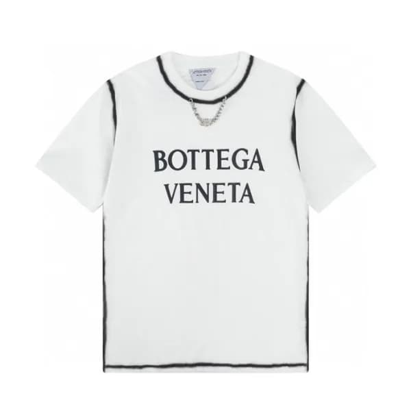 보테가 남성 크루넥 화이트 반팔티 - Mens White Tshirts - bot0233x - 1