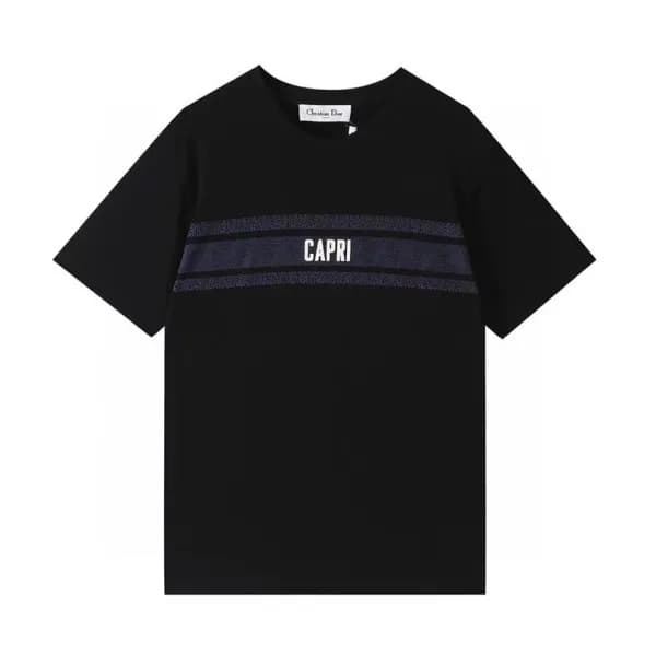 디올 남성 크루넥 블랙 반팔티 - Mens Black Tshirts - dio01692x - 1