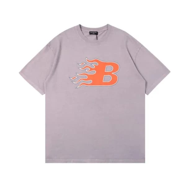 발렌시아가 남성 크루넥 그레이 반팔티 - Mens Gray Tshirts - bal0135… - 1