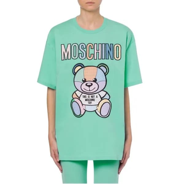 모스키노 남/녀 크루넥 그린 반팔티 - Unisex Green Tshirts - mos02… - 1