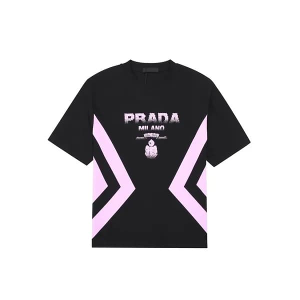프라다 남성 크루넥 블랙 반팔티 - Mens Black Tshirts - Pra02705x - 1