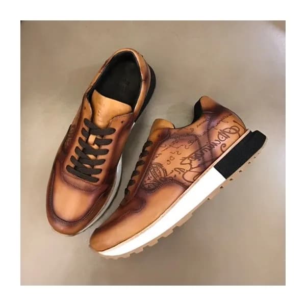 벨루티 남성 클래식 카멜 스니커즈 - Mens Camel Sneakers - ber009… - 1