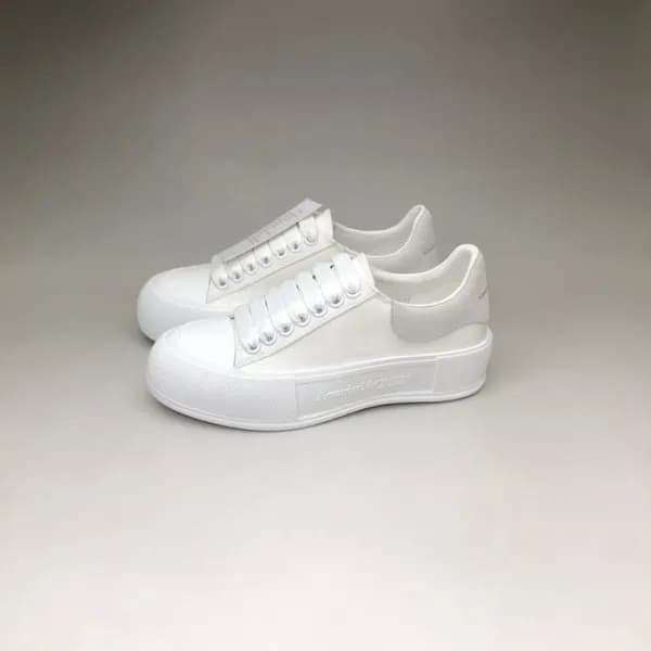 알렉산더맥퀸 남/녀 화이트 스니커즈 - Unisex White Sneakers - alx0… - 1