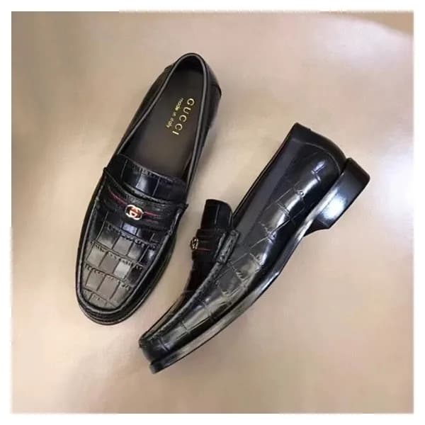 구찌 남성 로고 블랙 로퍼 - Mens Black Loafer - guc05091x - 1