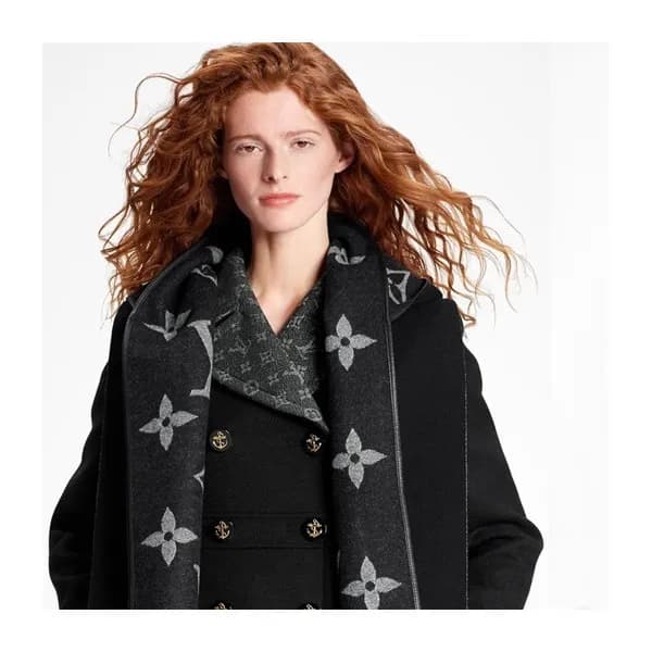 루이비통 여성 블랙 머플러 - Louis vuitton Womens Black Muffle… - 1